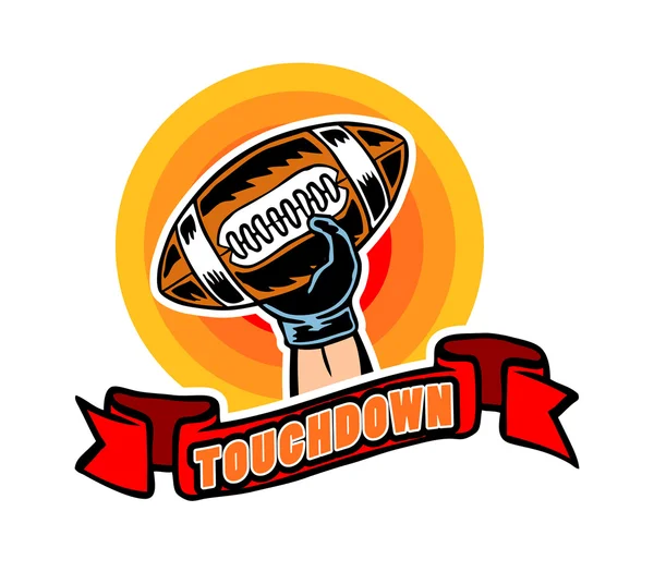 Touchdown Badge Comic-Stil — Stockvektor