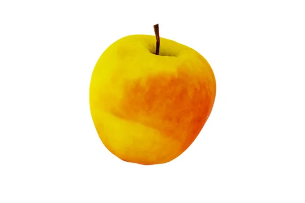 Red Yellow Apple Close White Background — Stock Photo, Image