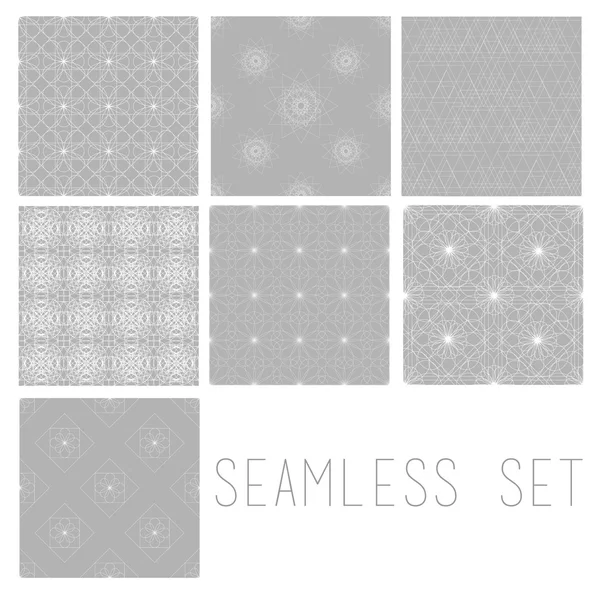 Conjunto de patrones geométricos abstractos sin costura — Archivo Imágenes Vectoriales