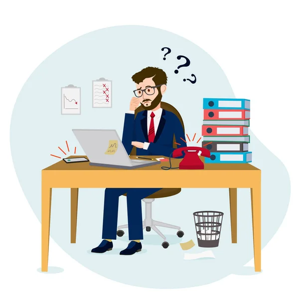Person State Stress Vector Image Office Worker Who Does Know — Stock Vector