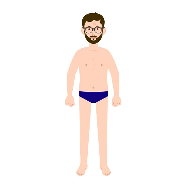 Mann Badehose Vektorbild Eines Mannes Unterhosen Zur Animation Alle Details — Stockvektor