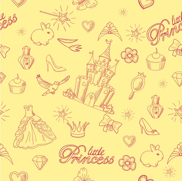 Princesse motif sans couture . — Image vectorielle