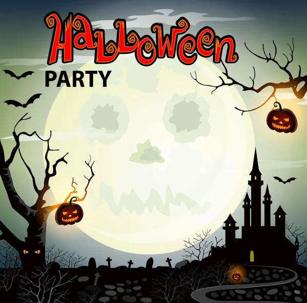 Poster da festa de Halloween. — Vetor de Stock