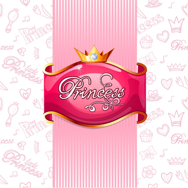 Placa de princesa rosa . — Vetor de Stock