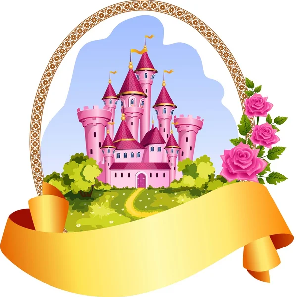 Prinses kasteel frame. — Stockvector