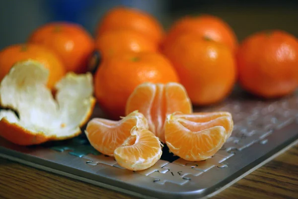 tangerines on the table for the christmas