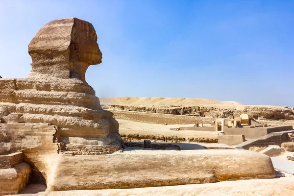 Eski Kahire Çölünde Mısır Giza Sfenks Heykeli — Stok fotoğraf