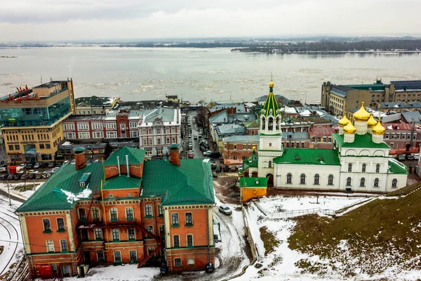 Rusland Nizjni Novgorod Top Uitzicht Overdag Mist — Stockfoto