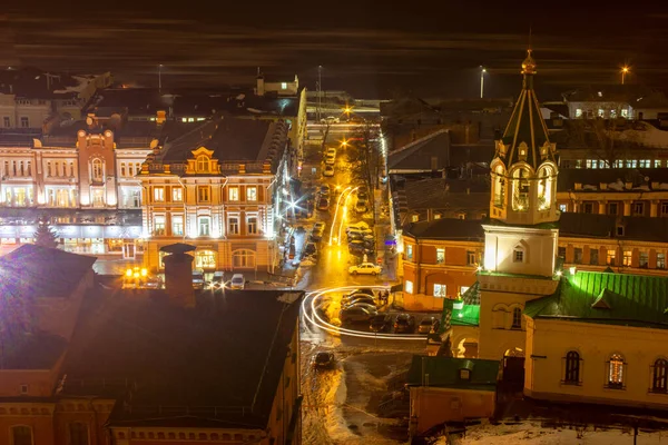 Russland Nischni Nowgorod 2017 Nachtansicht Von Nischni Nowgorod Gebäude Für — Stockfoto