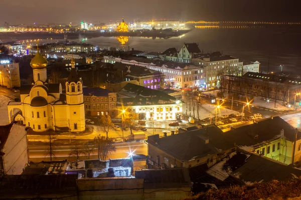 Russia Nizhny Novgorod 2017 Night View Nizhny Novgorod Building 2018 — Stock Photo, Image