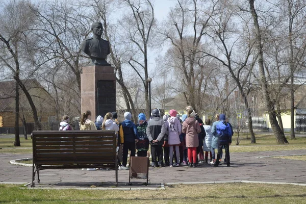 Krasnoyarsk Región Minusinsk Rusia Abril 2021 Monumento Los Héroes Caídos —  Fotos de Stock