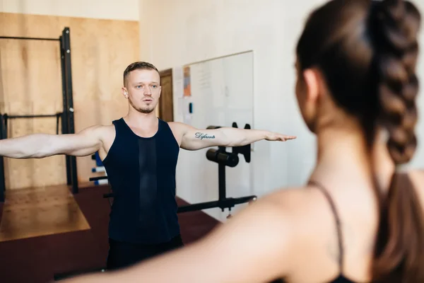 Personal trainer with woman — Stock Photo, Image