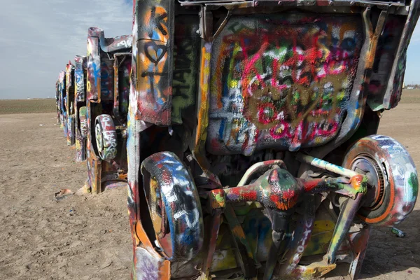 Cadillac Ranch instalacji w Amarillo w Teksasie — Zdjęcie stockowe