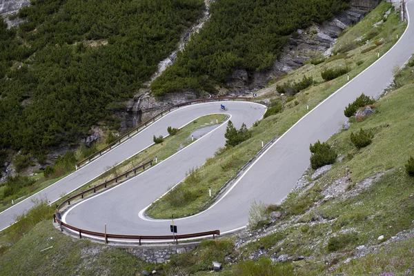 The Stelvio Pass, mountain pass in northern Italy, at an elevati