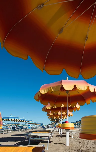 Rimini beach, 15-kilometer-long sandy beach — Stock Photo, Image