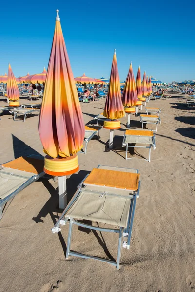 Praia de Rimini, 15 quilômetros de extensão praia de areia — Fotografia de Stock