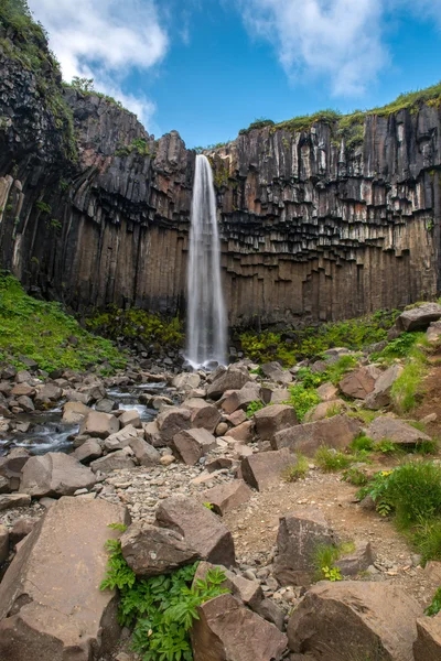 Svartifoss Waterfall, Skaftafell national park, Iceland Royalty Free Stock Photos