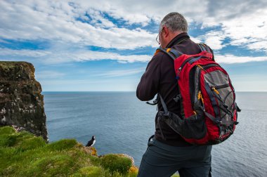 Fotoğrafçı Latrabjarg kayalıklardan,: Westfjords, Iceland