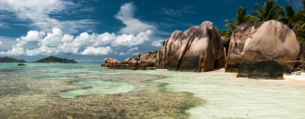 Ance Fonte D 'Argent praia, La Digue — Fotografia de Stock