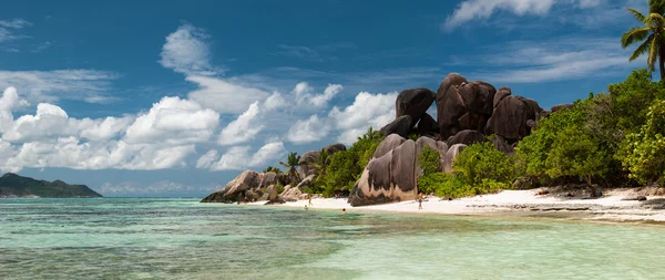 Ance Fonte D 'Argent praia, La Digue — Fotografia de Stock