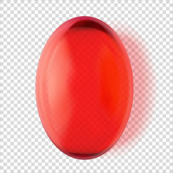 Transparante Rode Capsule Vitamine Pil Geïsoleerd Realistische Vector Illustratie Close — Stockvector