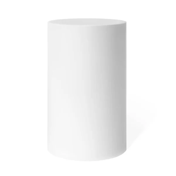 Weiße Podium Attrappe Zylinderform Isoliert Auf Weißem Hintergrund Vektor Illustration — Stockvektor