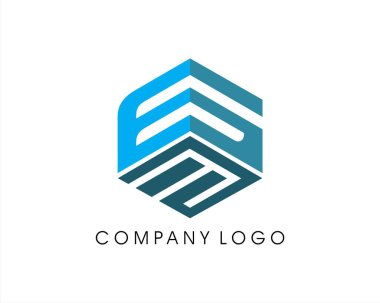 Soyut küp logo şablonu - stok çizimi