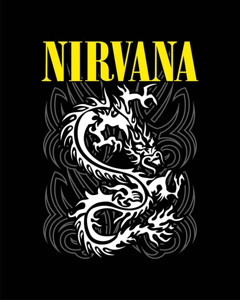 Capa Nirvana Dragão Vetor Ilustração — Vetor de Stock