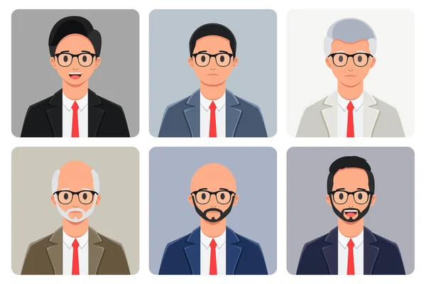 Karakter Ontwerp Avatar Stijl Man Met Haar Geen Haar Baard — Stockvector