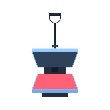 Ekran baskı makinesi tasarımı. Bir yükseltici ya da ısıtma ekranı yazdırma mürekkebi olarak. beyaz arkaplan