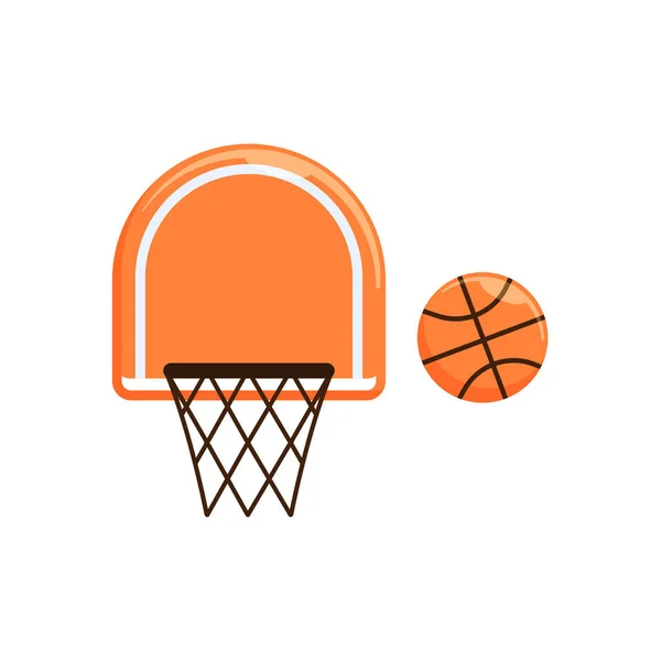 Diseño Vectores Baloncesto Con Cesta Fondo Blanco — Archivo Imágenes Vectoriales