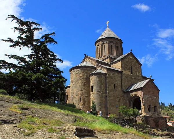 Tbilisi Georgia 2017 Ano Metekhi Igreja Assunção — Fotografia de Stock