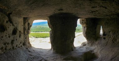 Georgia. The ancient cave city. Uplistsikhe. Built inside the mountains.