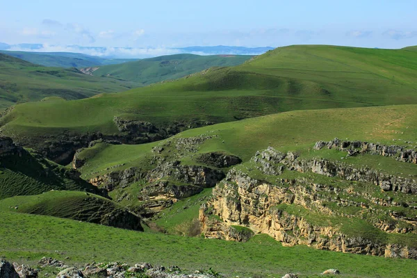 Beautiful Spring Mountains Green Grass Early Spring — Fotografia de Stock