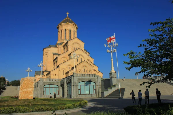 Georgia Catedrala Sfânta Treime Sameba Orașul Tbilisi — Fotografie, imagine de stoc