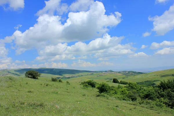 Azerbaiyán Nubes Cúmulos Sobre Suelo Distrito Shemakha — Foto de Stock