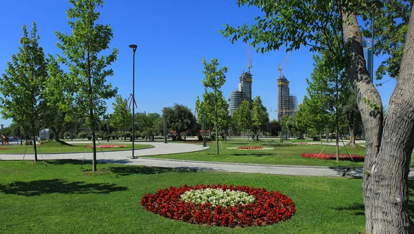 Azerbaijão Bela Avenida Beira Mar Cidade Baku Primavera — Fotografia de Stock