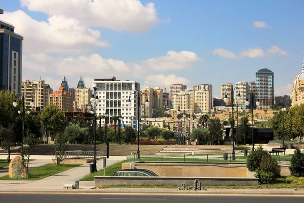 Cidade Baku Azerbaijão 2019 Ano Nova Avenida Inverno — Fotografia de Stock