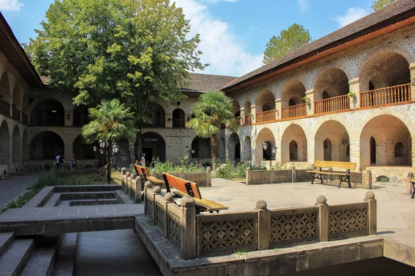 Cidade Sheki Azerbaijão 2019 Antigo Palácio Caravanas — Fotografia de Stock