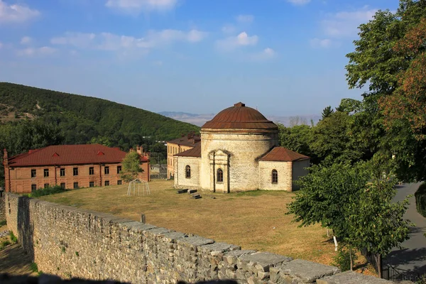 Azerbaijão Cidade Sheki Uma Antiga Mesquita Território Complexo Palaciano Khan — Fotografia de Stock