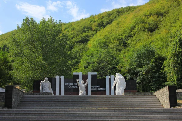 Sheki Stad Azerbeidzjan 2019 Jaar Monument Voor Helden Van Karabach — Stockfoto