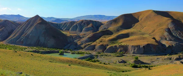 Hermoso Panorama Las Montañas Khizi Atardecer Azerbaiyán —  Fotos de Stock