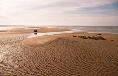 Beautiful sandy coast of the Caspian Sea.