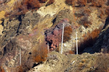 Beautiful red mountains of Azerbaijan. Ismayilli region.