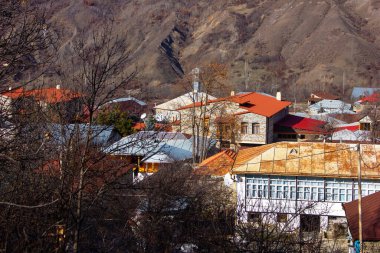 Lahij town. Azerbaijan. 12.23.2019. Nice top view of the city.