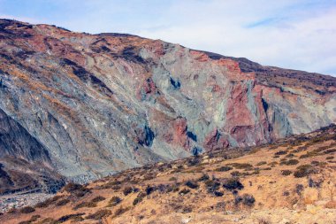 Beautiful red mountains of Azerbaijan. Ismayilli region.