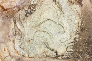 Beautiful texture of yellow cobblestone in the mountains.