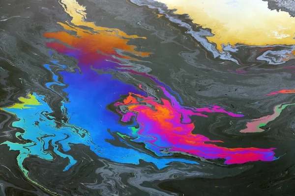 Beautiful Oil Slick Water Surface — Stok fotoğraf