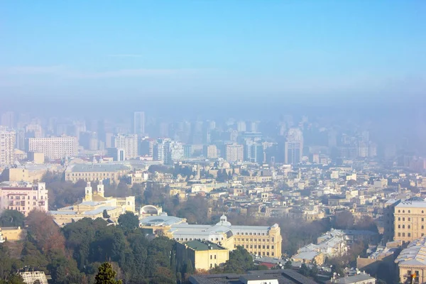 Baku City Azerbaigian 2019 Tutta Città Era Avvolta Dalla Nebbia — Foto Stock