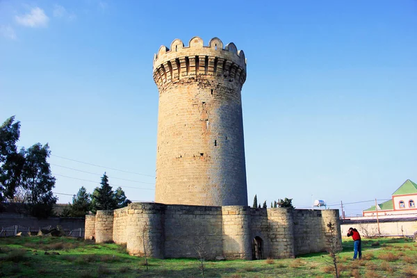 Fotógrafo Toma Fotos Fortaleza Mardakan Azerbaiyán — Foto de Stock